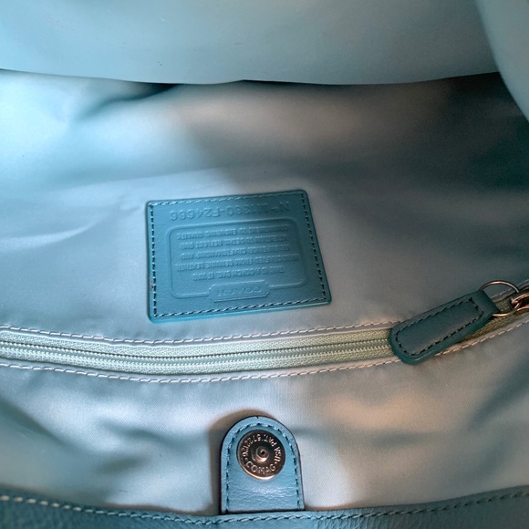 COACH Campbell Vintage Blue Leather Hobo Shoulder Y2K Bag - Picture 9 of 16